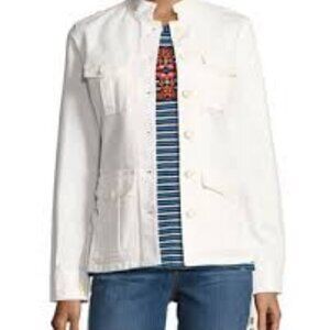 Tory Burch white army jacket with lace up sides